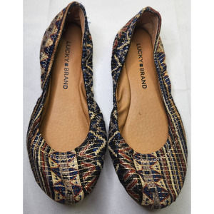 Lucky Brand Women's Emmie Slip-On Southwestern Comfy Ballet Flats Size 7 7M